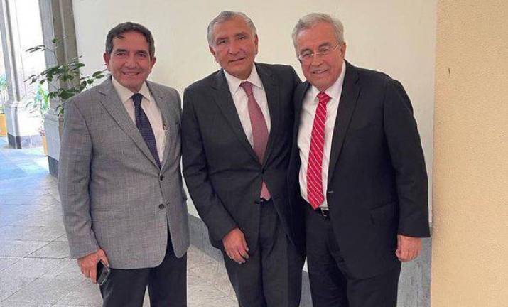 Reunión de Melesio Cuén, Adán Augusto y Rubén Rocha en Ciudad de México