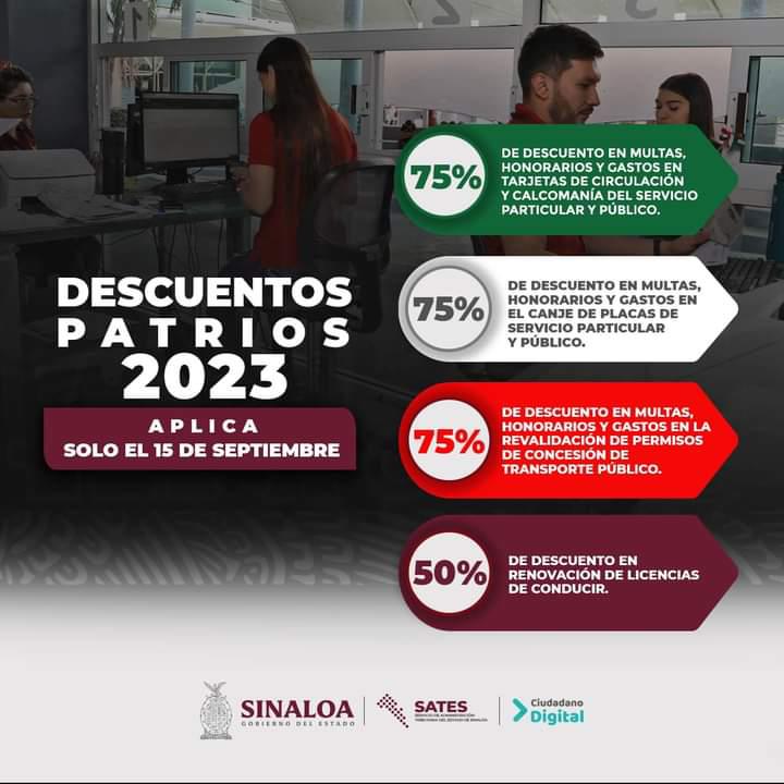 $!Invitan a pagar trámites con 75% de descuento por Día de la Independencia