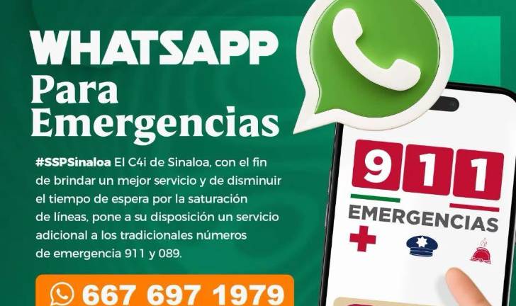 A partir de este martes, el número 6676971979 quedará habilitado en WhatsApp para recibir reportes de hechos delictivos y situaciones de riesgo.