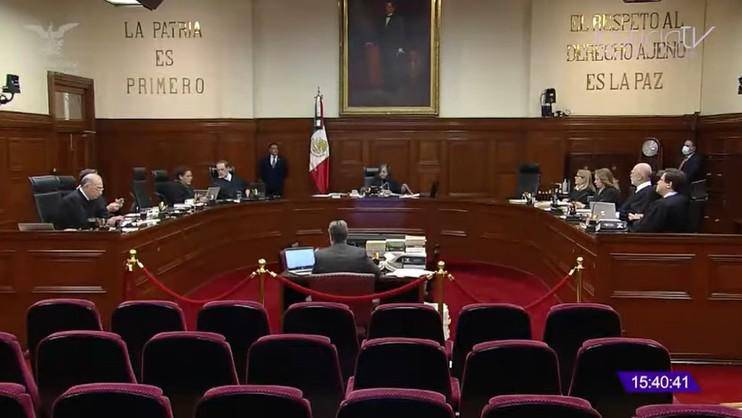 Sesión del pleno de la Suprema Corte de Justicia de la Nación donde revisaron amparos y suspensiones invalidados por el Tribunal Electoral del Poder Judicial de la Federación.