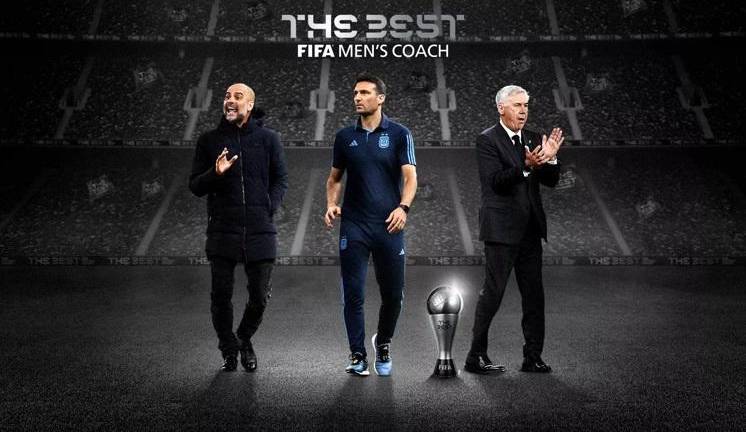 Pep Guardiola, Lionel Scaloni y Carlo Ancelotti contienden por el premio.