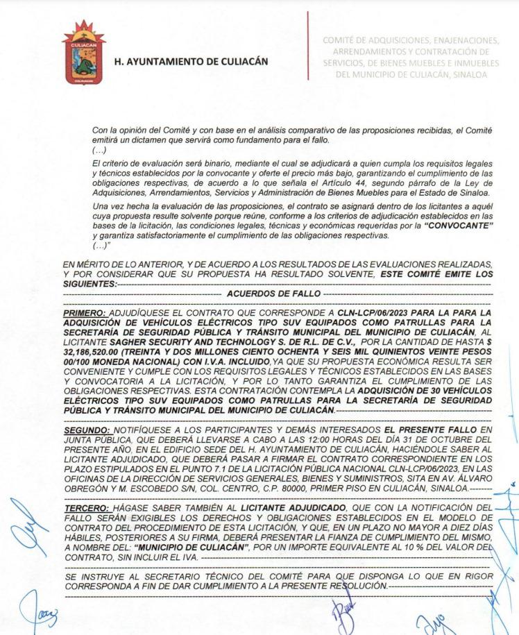$!Autoriza Comuna de Culiacán compra de patrullas tipo SUV por $32 millones