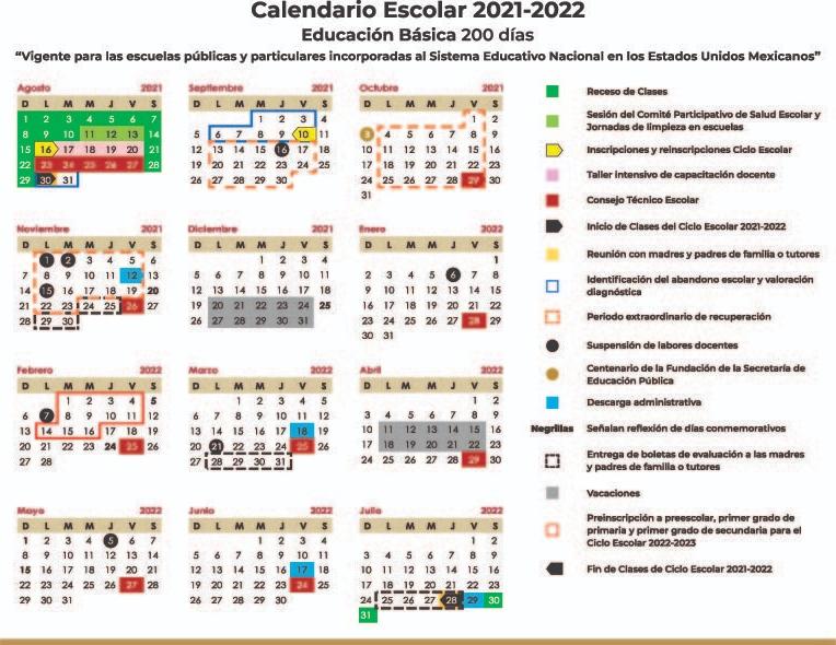 $!SEP publica calendario escolar para el ciclo 2021-2022 en el Diario Oficial de la Federación