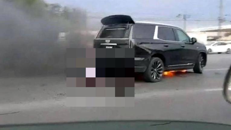 Camioneta en la que viajaba el delegado de la FGR en Tamaulipas.