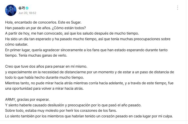 $!Suga de BTS completa su servicio militar, ya está la banda completa