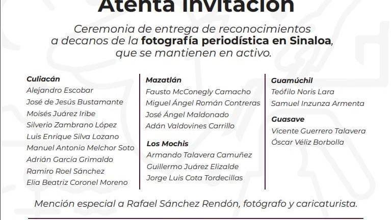 Dos fotoperiodistas de Datemex serán reconocidos en el evento.