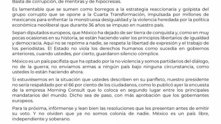 El comunicado.
