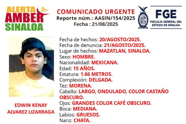Buscan a Edwin Kenay, desaparecido en Mazatlán