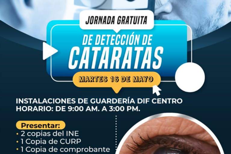 Habrá jornada de detección de cataratas en Escuinapa