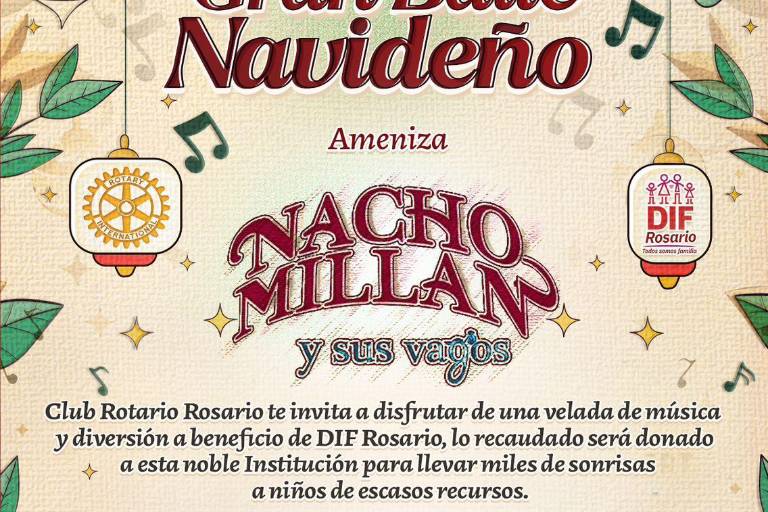 DIF Rosario invita a su baile navideño en beneficio de Club Rotario