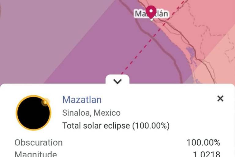 El primer contacto del eclipse total de sol del 8 de abril comenzará a las 9:51 horas con 23 segundos