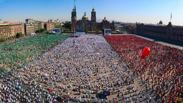 Así lució la plancha del Zócalo capitalino.