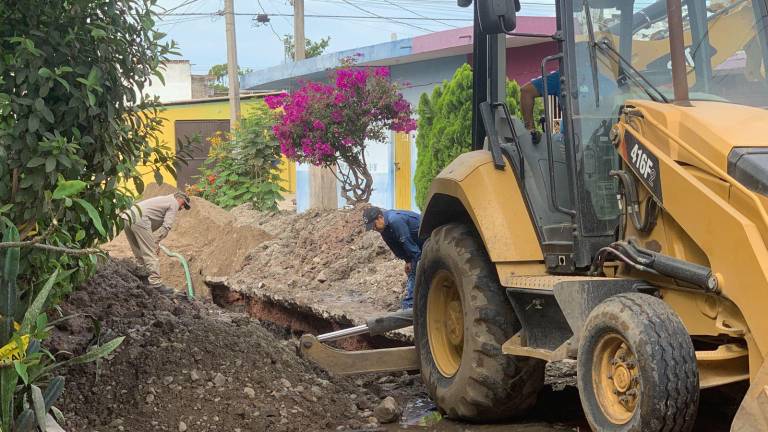 Obras de rehabilitación del drenaje donde un trabajador falleció tras caerle un alud.