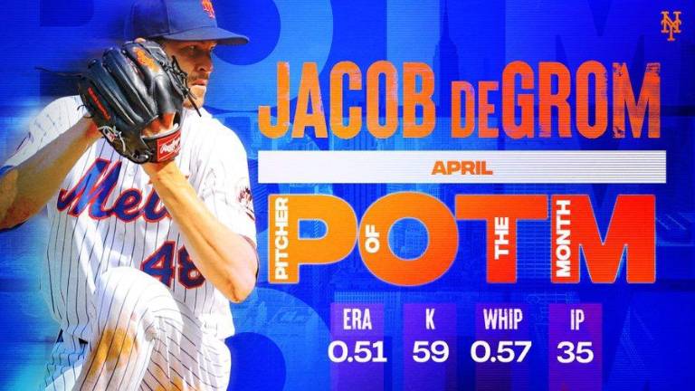 Jacob deGrom dejó estadísticas sólidas durante abril.