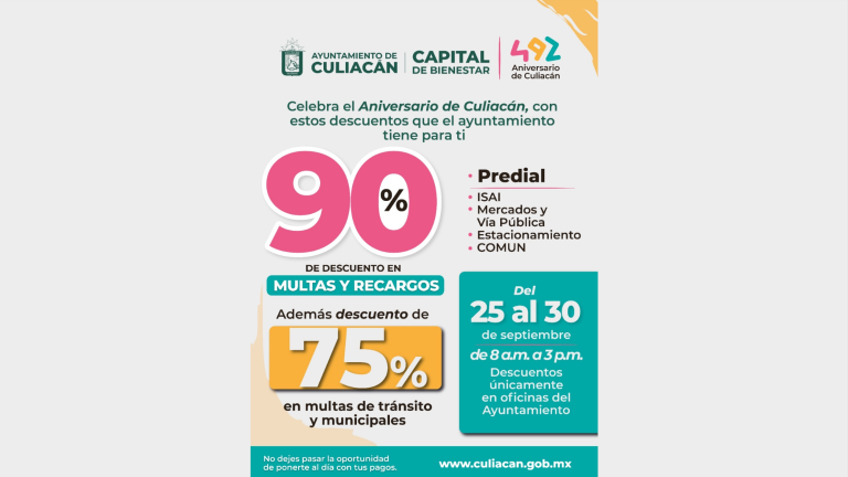 Además de la deducción del 90 por ciento en impuestos, otorgarán un 75 por ciento de descuento en multas municipales y de tránsito.