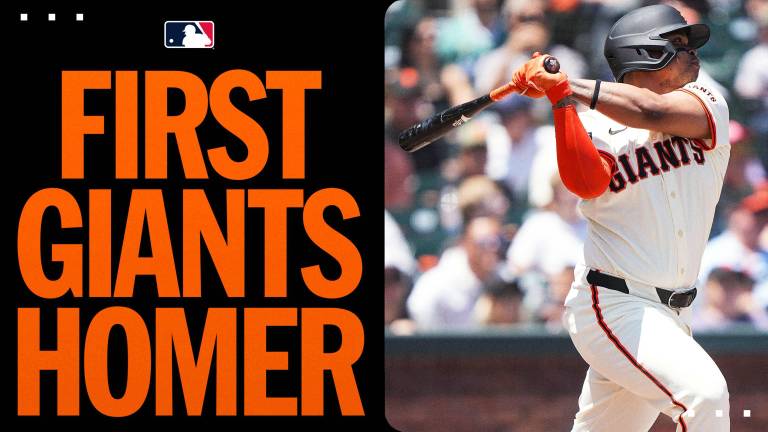 Rafael Devers se “estrenó” en el departamento de jonrones con los Gigantes.