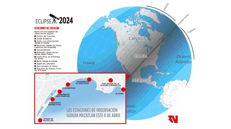 El Eclipse Total de Sol se registrará este lunes 8 de abril.