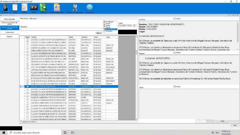 Los reportes de los agentes.