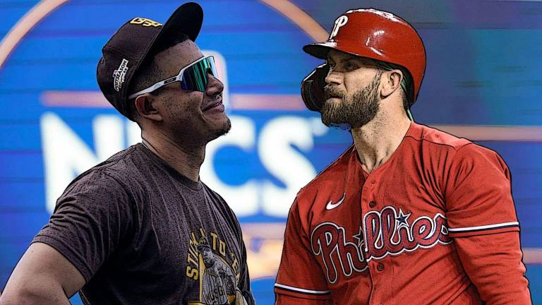 Manny Machado y Bryce Harper llegan a la Serie de Campeonato de la Liga Nacional como las figuras de los Padres y los Filis, respectivamente.