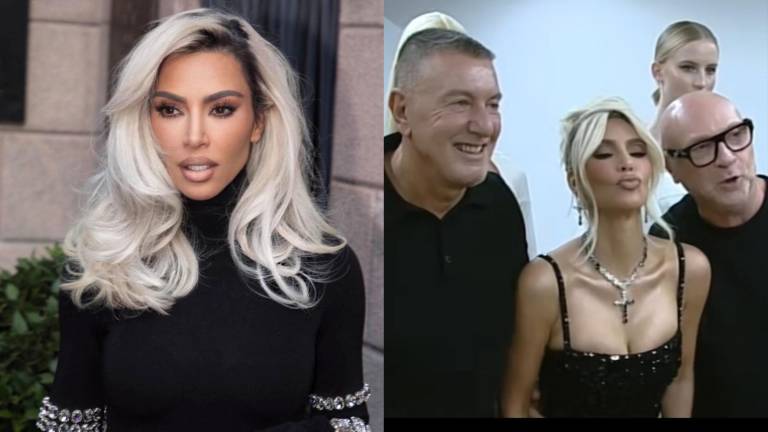 Kim Kardashian sorprende en el desfile de Dolce &amp; Gabbana en la Semana de la Moda de Milán.