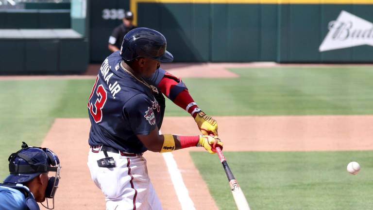 Ronald Acuña Jr. ha estado con buen ritmo en la pretemporada de los Bravos.