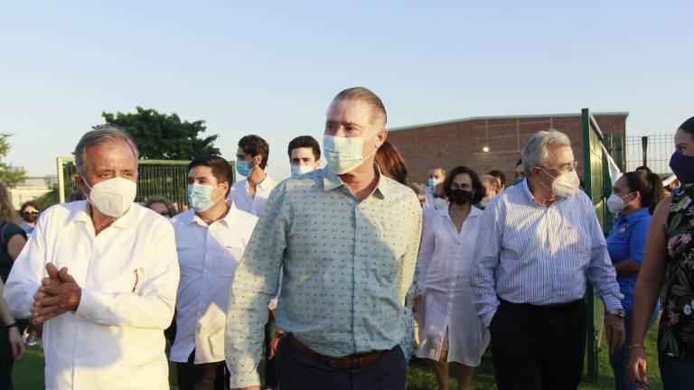 Quirino Ordaz Coppel, ex Gobernador de Sinaloa, junto a Jesús Estrada Ferreiro y Rubén Rocha Moya, Gobernador actual.