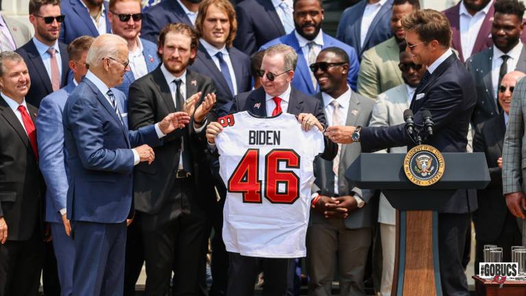 El Presidente de Estados Unidos, Joe Biden, recibió en la Casa Blanca a los Buccaneers de Tampa Bay.