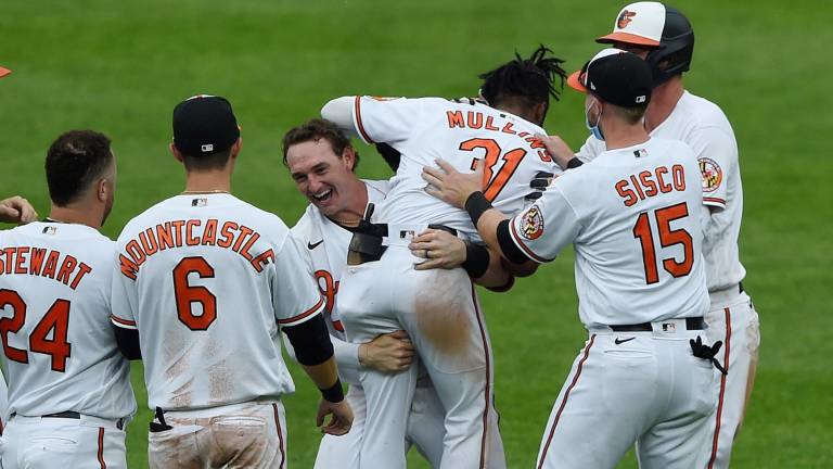Los Orioles de Baltimore festejan su triunfo.