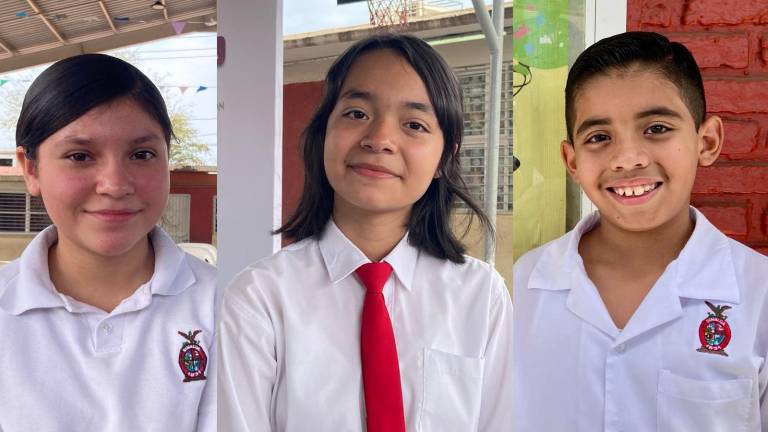 Fernanda Camila Díaz, Dylan Crespo y Kelly Tirado son parte del Cabildo Infantil de Mazatlán.