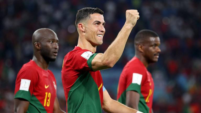 Cristiano Ronaldo festeja su gol.
