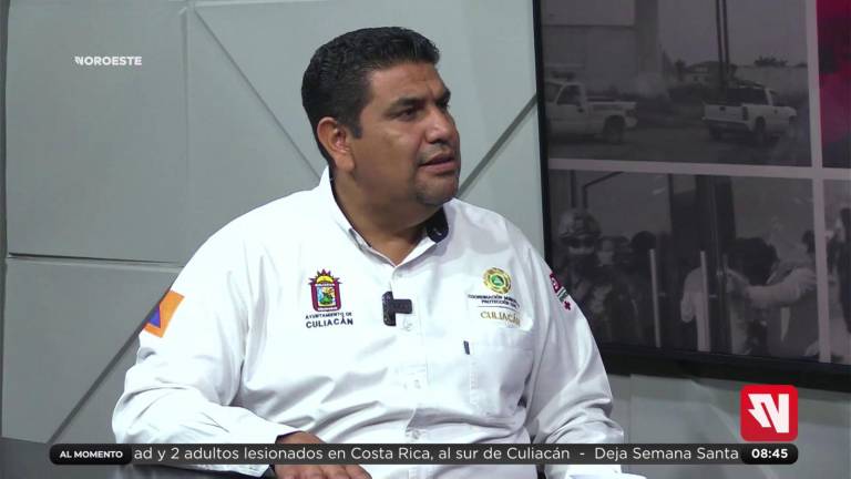 Jesús Bill Mendoza Ontiveros, coordinador de Protección Civil en Culiacán, reporta saldo blanco durante Semana Santa.
