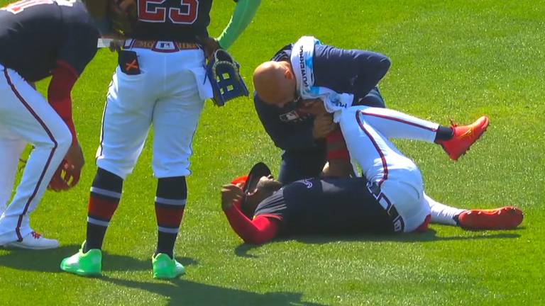 Profar al momento de lesionarse.