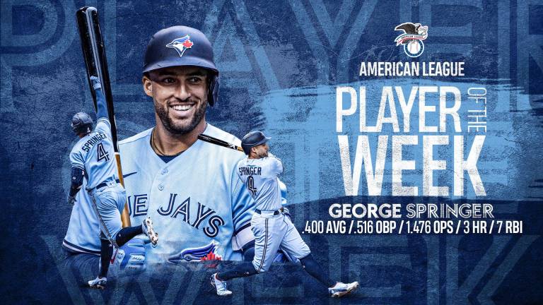 George Springer ha mostrado buena forma física en su retorno a los Azulejos de Toronto.