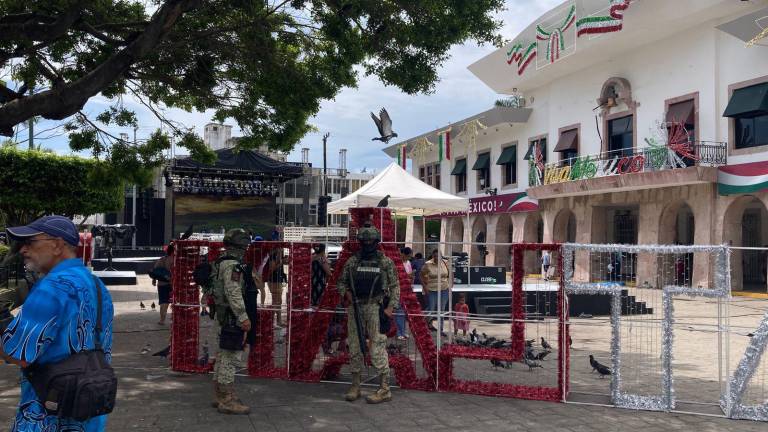 En la Plazuela República se ha incrementado la seguridad por los festejos patrios.