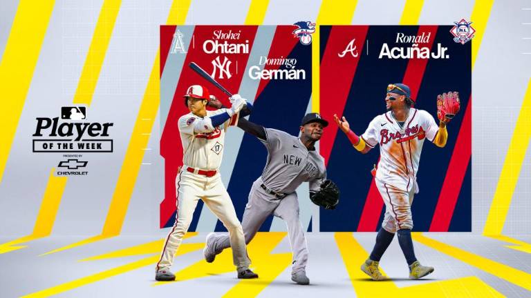 Shohei Ohtani y Domingo Germán compartieron el Jugador de la Semana en la Americana; Ronald Acuña Jr. se la llevó en solitario en la Nacional.