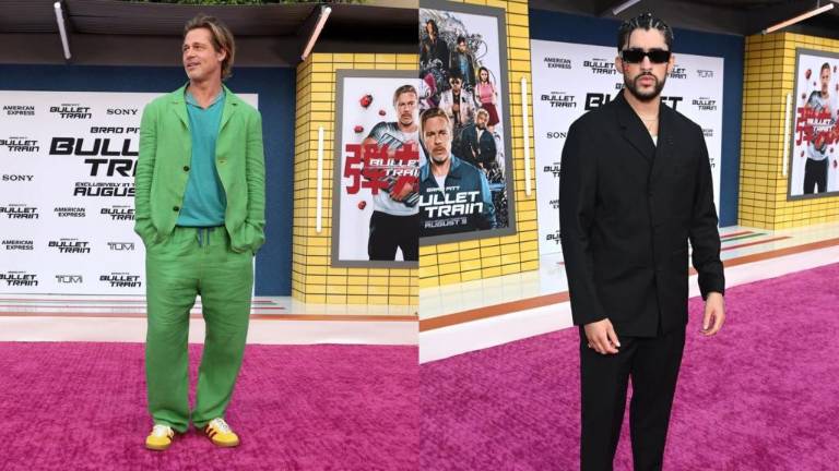 Brad Pitt y Bad Bunny asisten a la premier de ‘Bullet Train’.