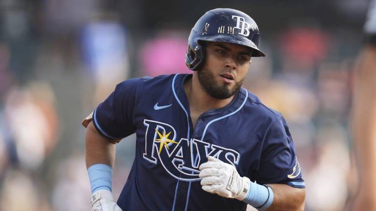 Jonathan Aranda llegó a 11 jonrones con los Rays de Tampa Bay.