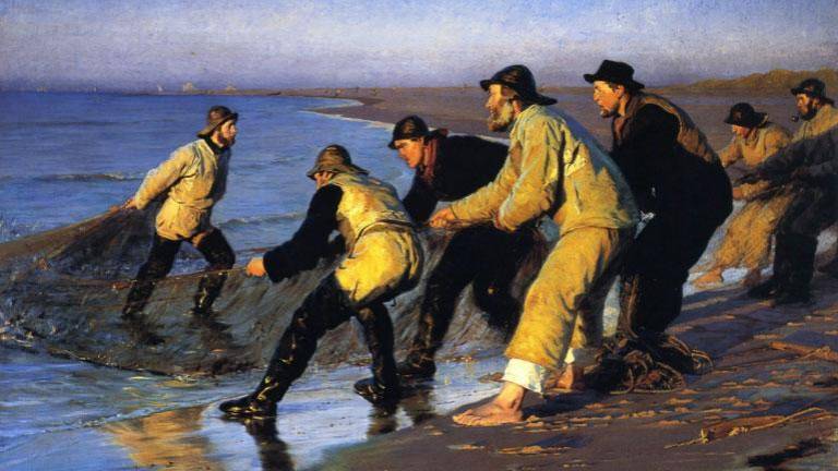Peder Severin Kroyer ‘Pescadores jalando la pesca’.( Fotos: Cortesía Paúl Chávez )