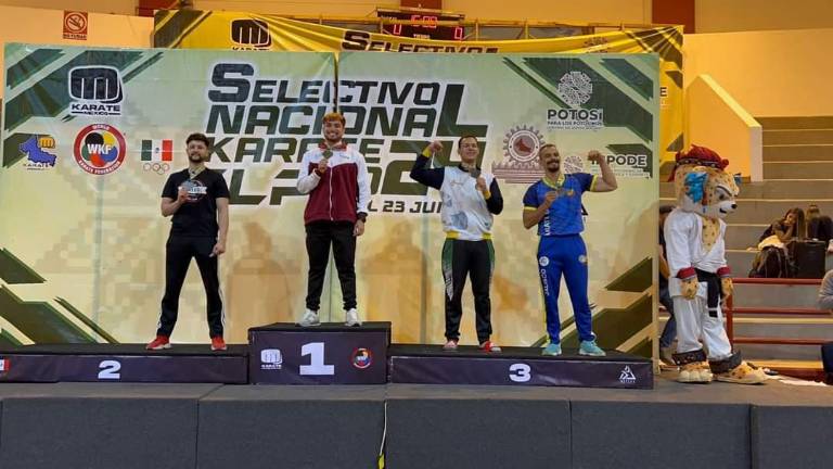 Jesús Francisco Moreno, en lo más alto del podio del Selectivo Nacional de Karate Do.