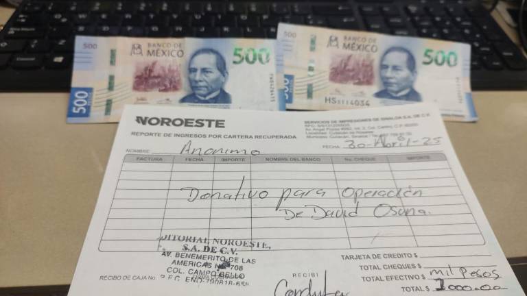 Los donativos para David Osuna continúan llegando a Noroeste, donde ciudadanos solidarios apoyan su tratamiento médico.