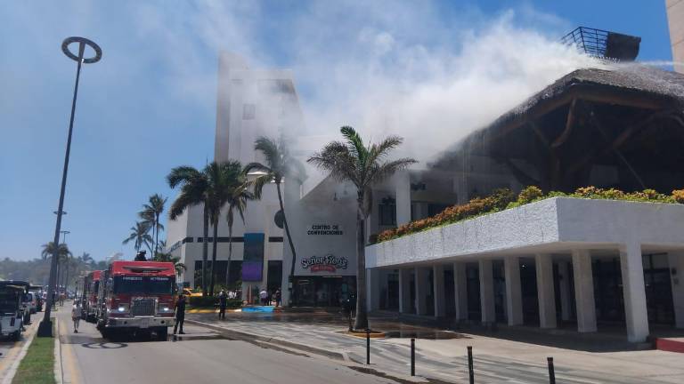 Un incendio se registró en una palapa en la entrada del hotel El Cid.