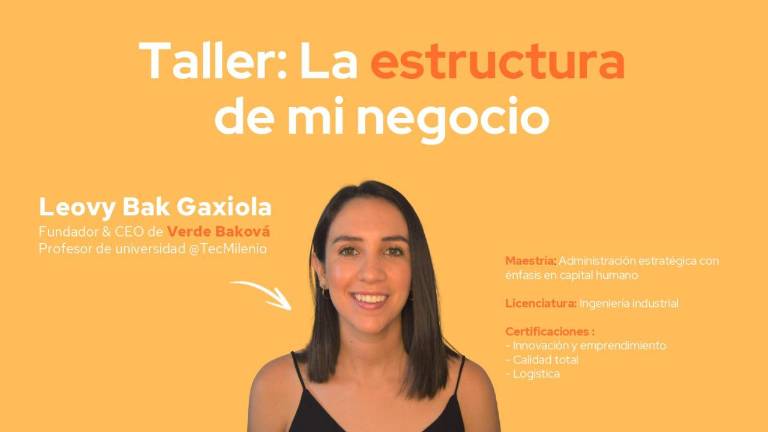 La joven empresaria imparte un taller virtual con la finalidad de apoyar a los emprendedores.