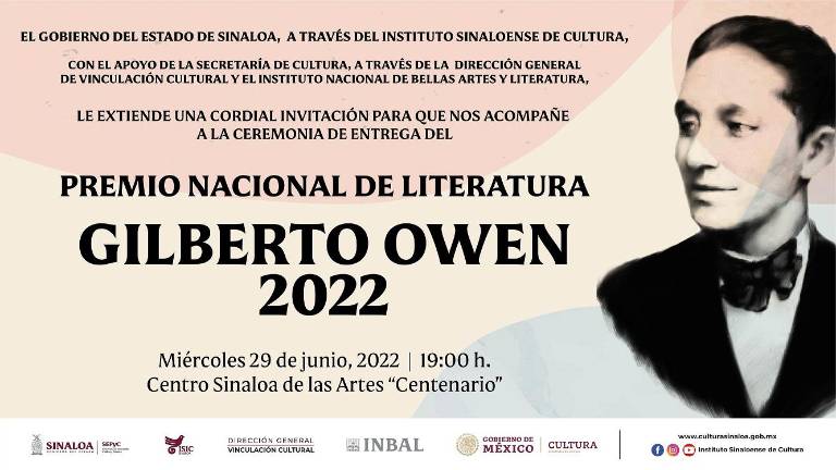 Este miércoles 29 de junio se realizará la entrega del premio en el Centro Sinaloa de las Artes Centenario.