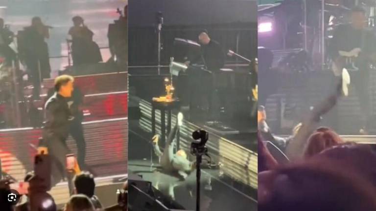 Luis Miguel se cae en pleno escenario durante un concierto en Arena Ciudad de México.