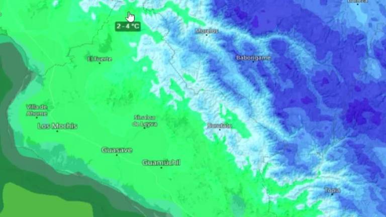 Pronóstico de las temperaturas previstas para el fin de semana en el norte de Sinaloa.