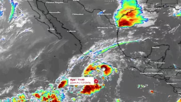 Formación de la tormenta Alvin en las costas del sur del País.