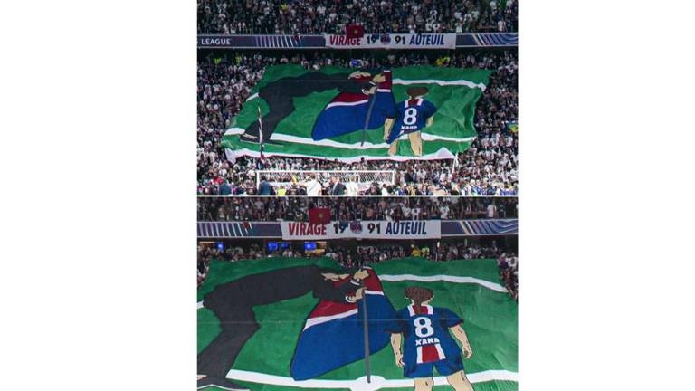 El tifo en honor a Xana.