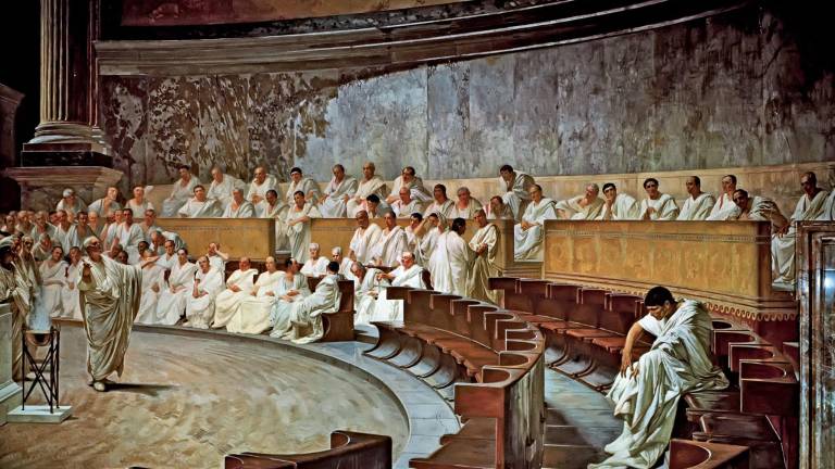 Cesare Maccariego, Senado romano.