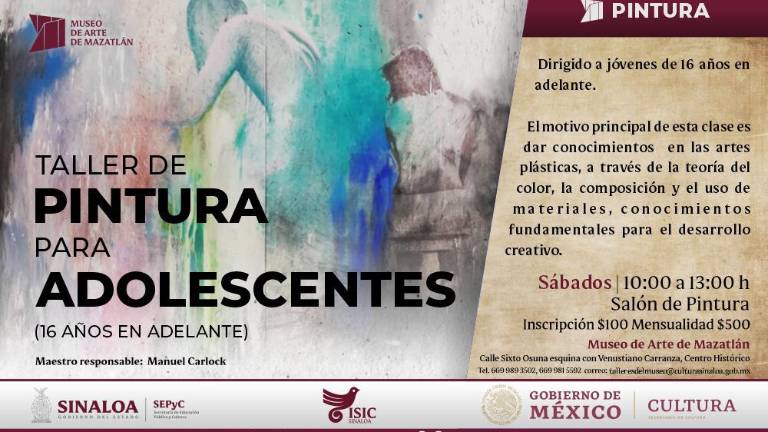 El sábado 12 de febrero inciará el Taller de Pintura para Adolescentes.