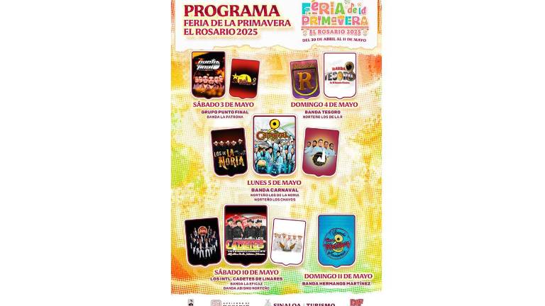 La cartelera artística de la feria.